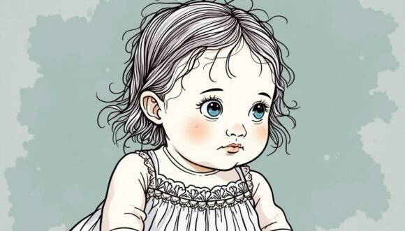Download Tempera Baby Girl with Intricate Lace De - Intricate lace Collection
