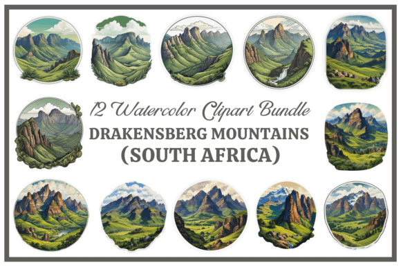 Download Drakensberg Mountains Watercolor Clipart - Premium Resources