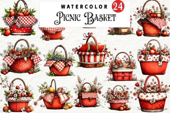 Download Picnic Basket Whimsical Clipart - Picnic Collection